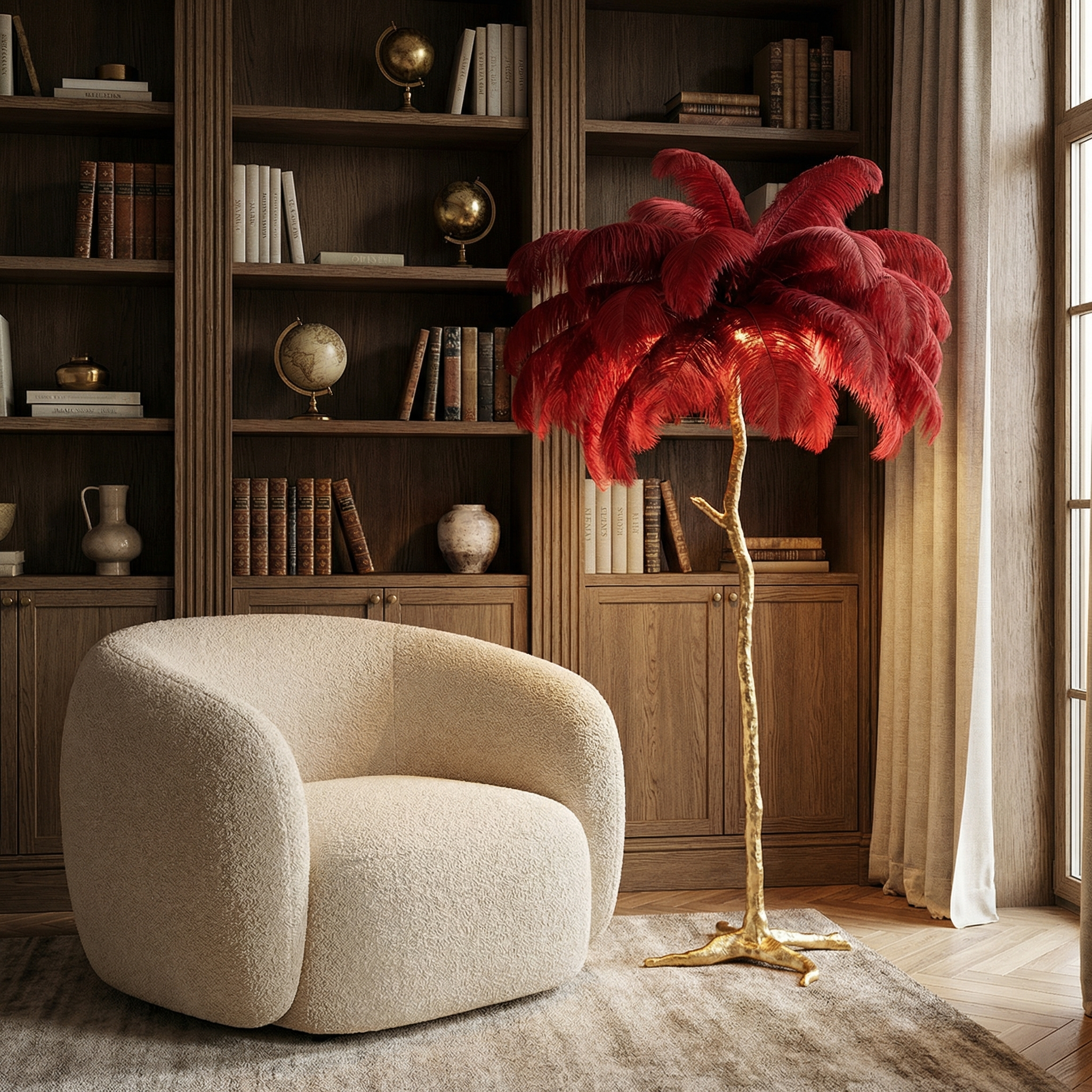 Copper Resin Textured Finish Floor Lamp