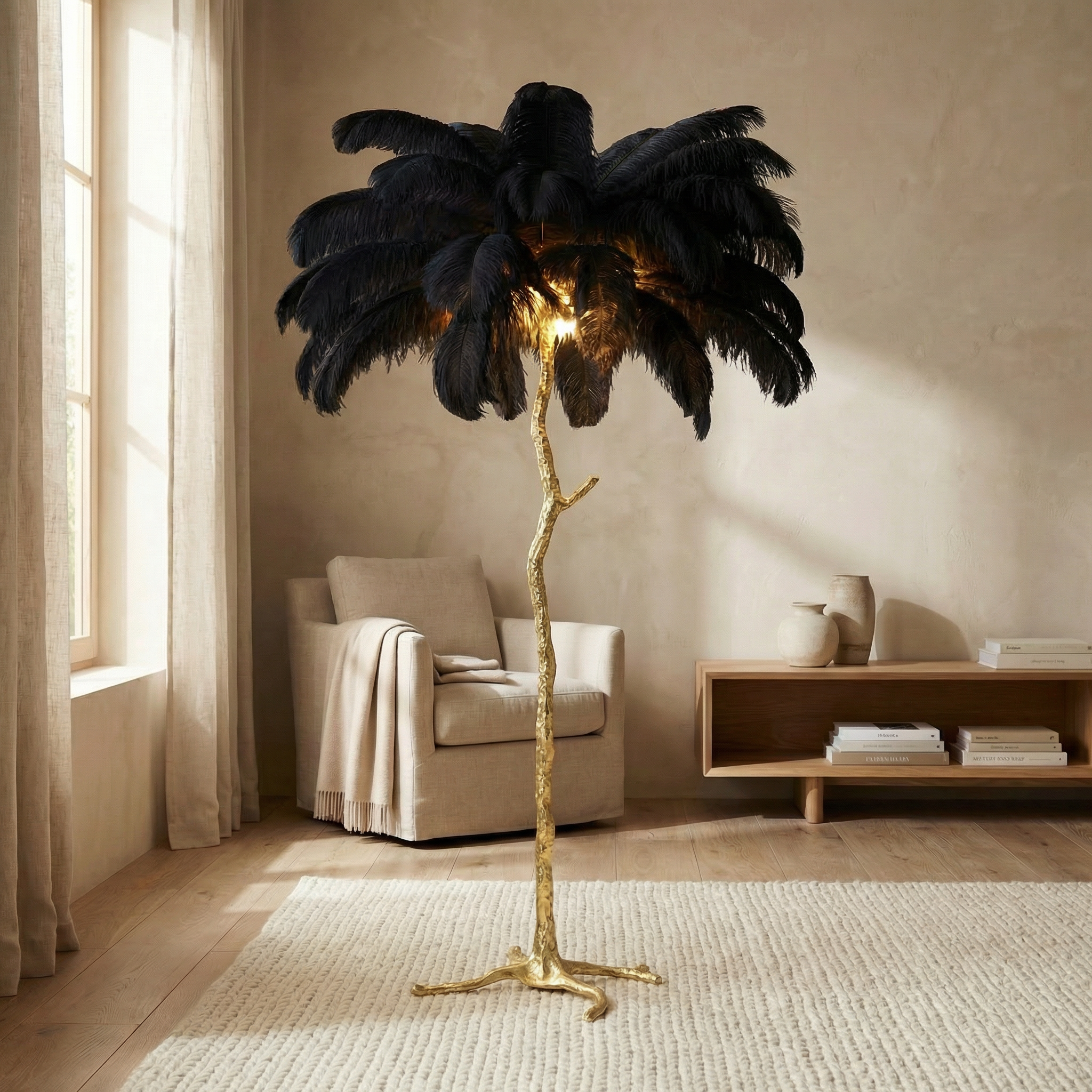 Copper Resin Textured Finish Floor Lamp