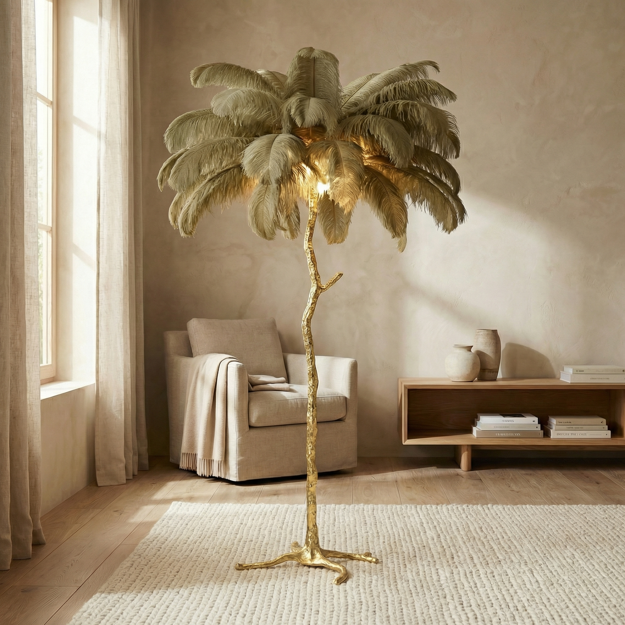 Copper Resin Textured Finish Floor Lamp