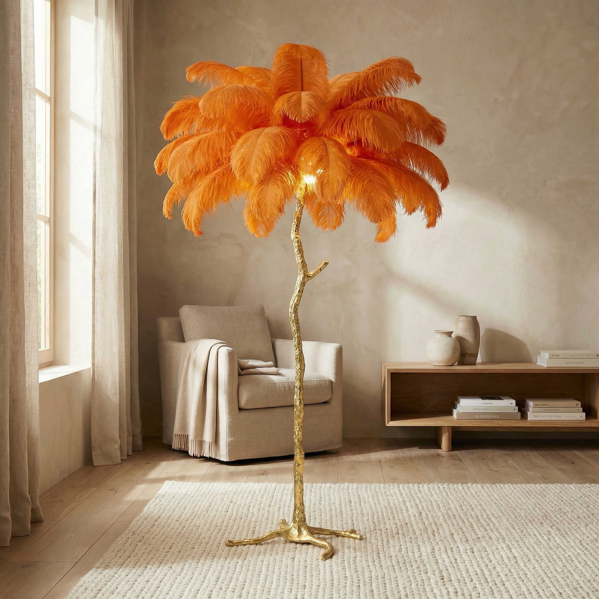 Copper Resin Textured Finish Floor Lamp