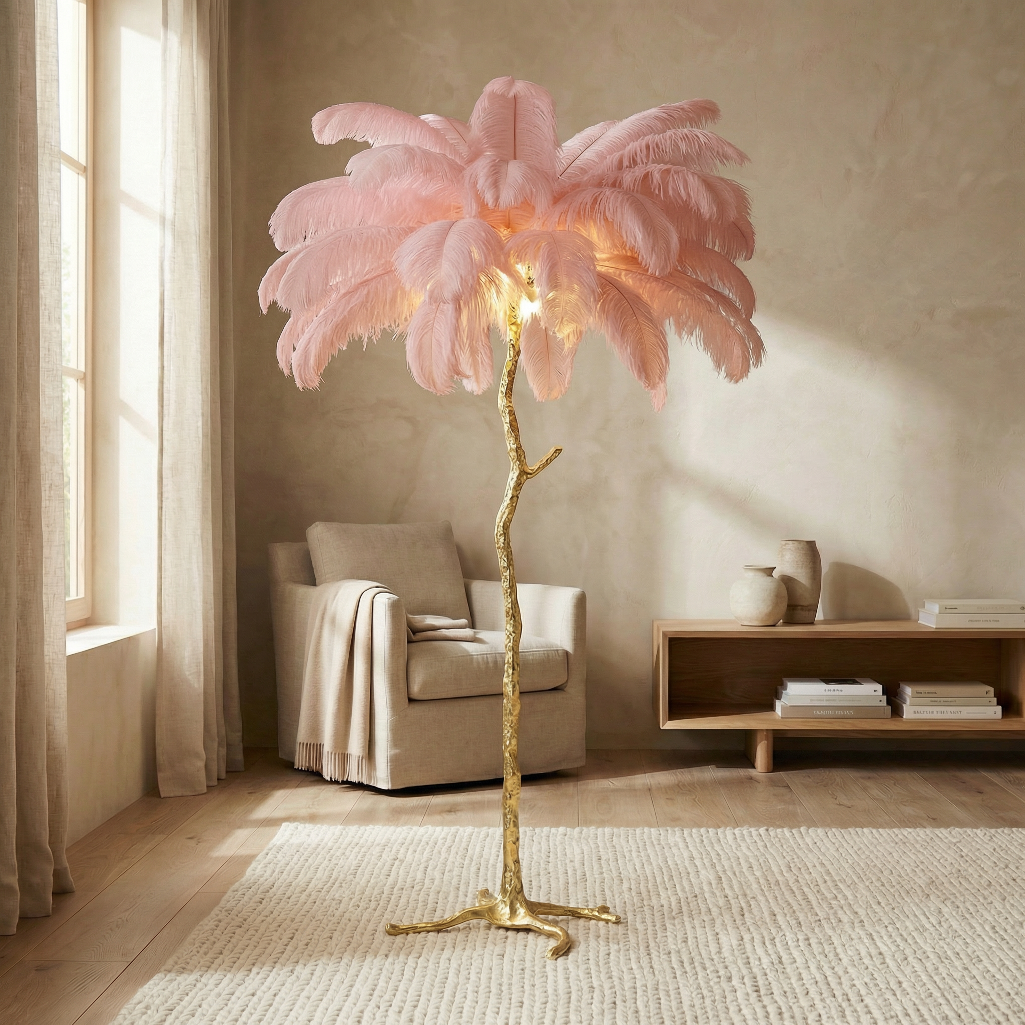 Copper Resin Textured Finish Floor Lamp