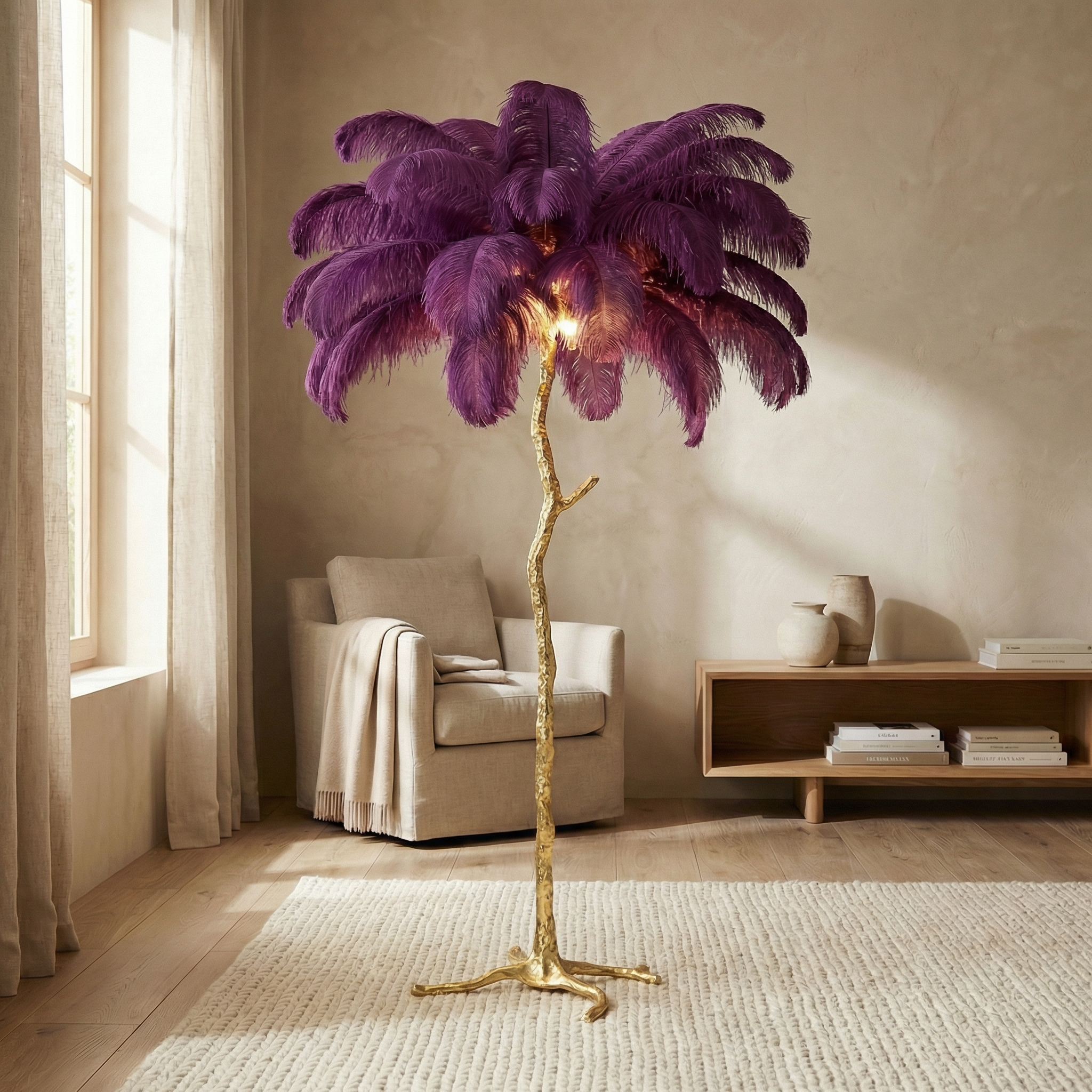 Copper Resin Textured Finish Floor Lamp