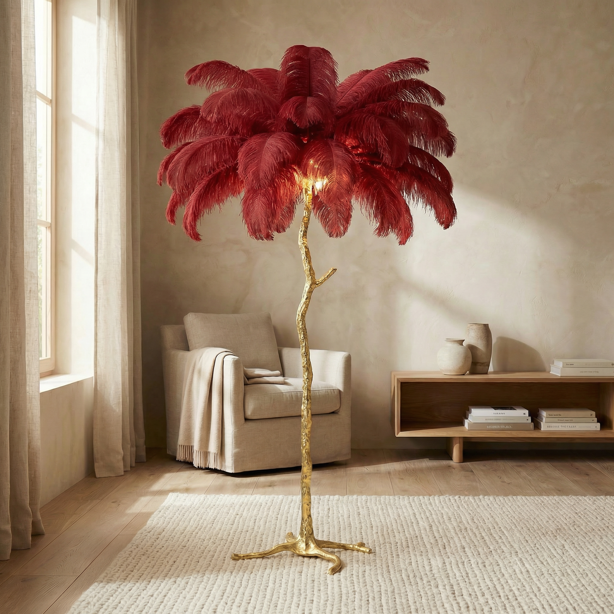 Copper Resin Textured Finish Floor Lamp