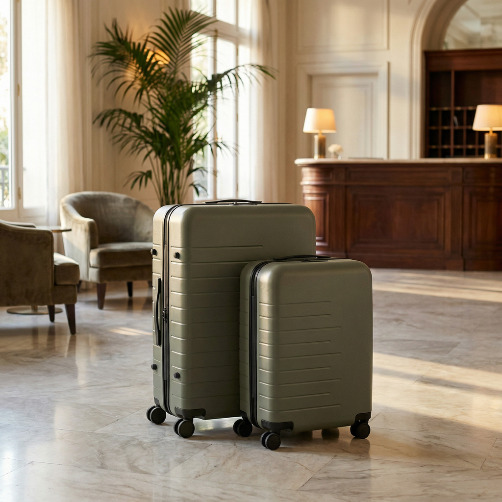 22" Carry-On and 26" Medium Hardside Luggage Set, Polycarbonate 2-Piece Spinner Suitcase Bundle with TSA Lock