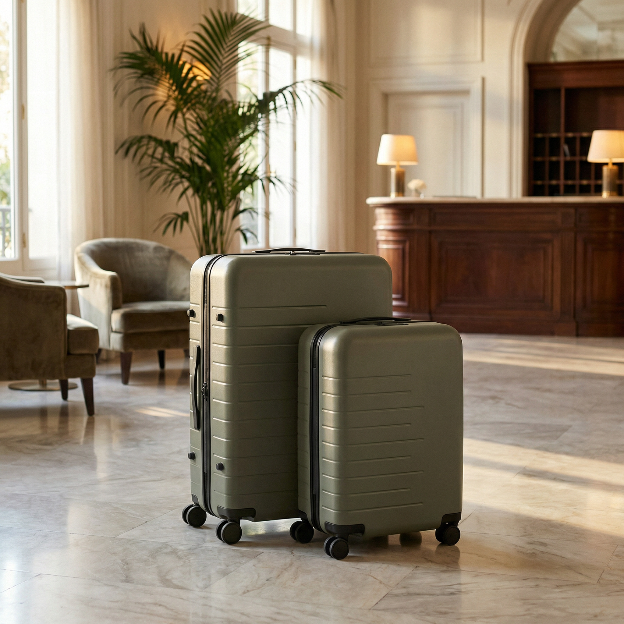 22" Carry-On and 26" Medium Hardside Luggage Set, Polycarbonate 2-Piece Spinner Suitcase Bundle with TSA Lock